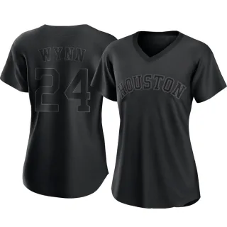 Men's Jimmy Wynn Houston Astros Replica Black Golden Alternate Jersey